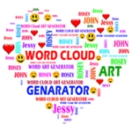 word cloud art generator android application logo